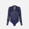 Camicia body in georgette di seta stampata