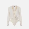 Camicia body in georgette e raso con zip