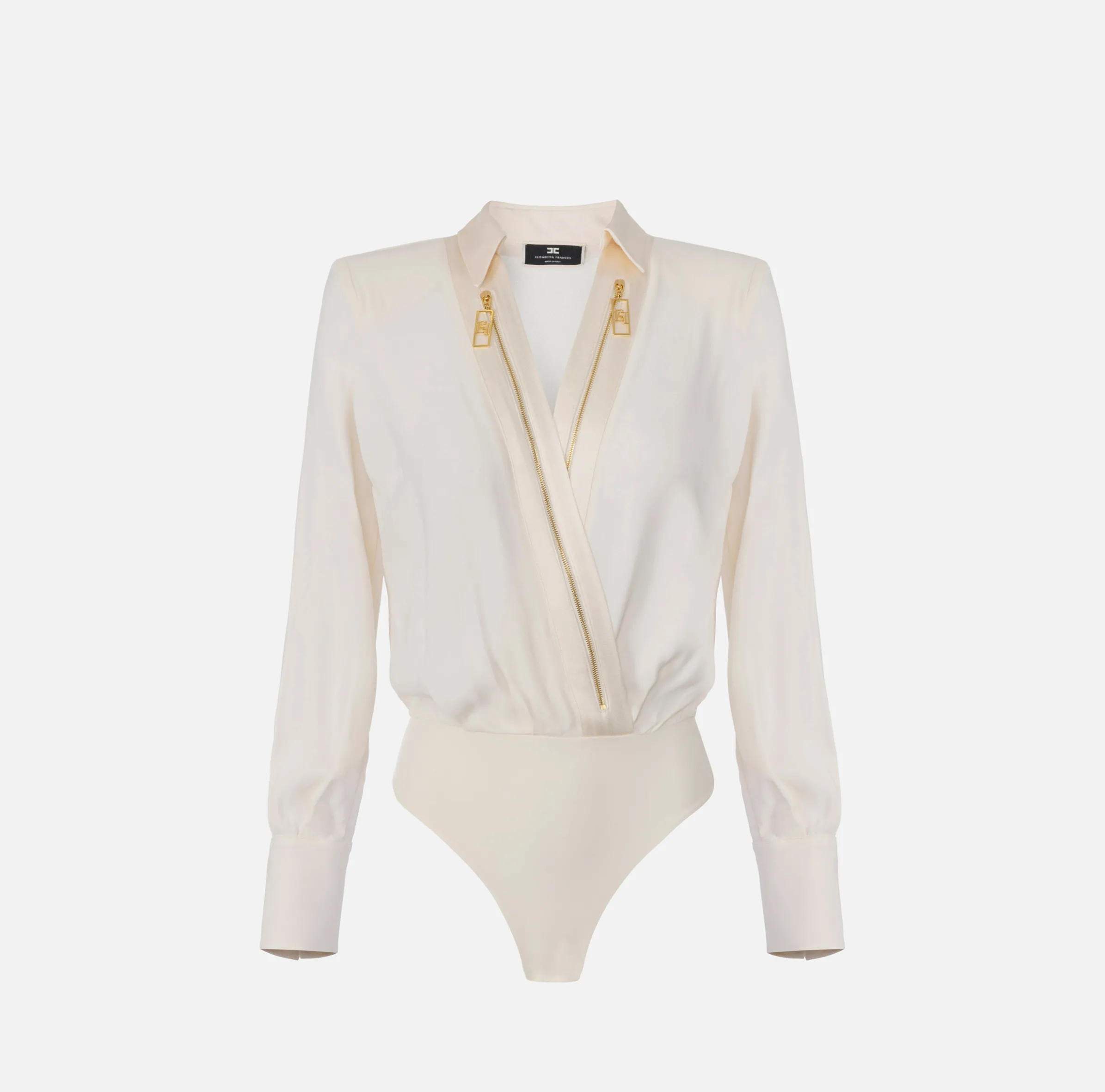 Camicia body in georgette e raso con zip