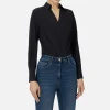 Camicia body in georgette jacquard lettering