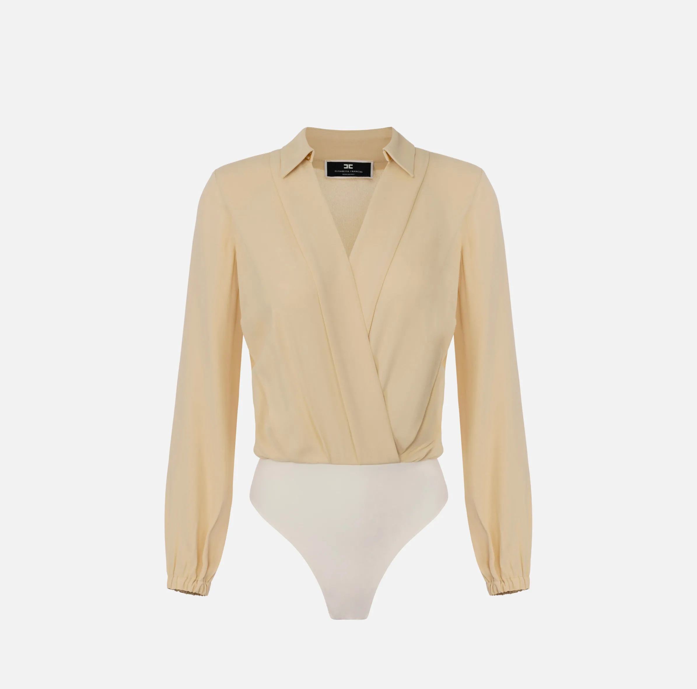 Camicia body in georgette con scollo incrociato