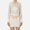 Camicia body in georgette di seta stampata