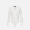 Camicia body in georgette jacquard lettering