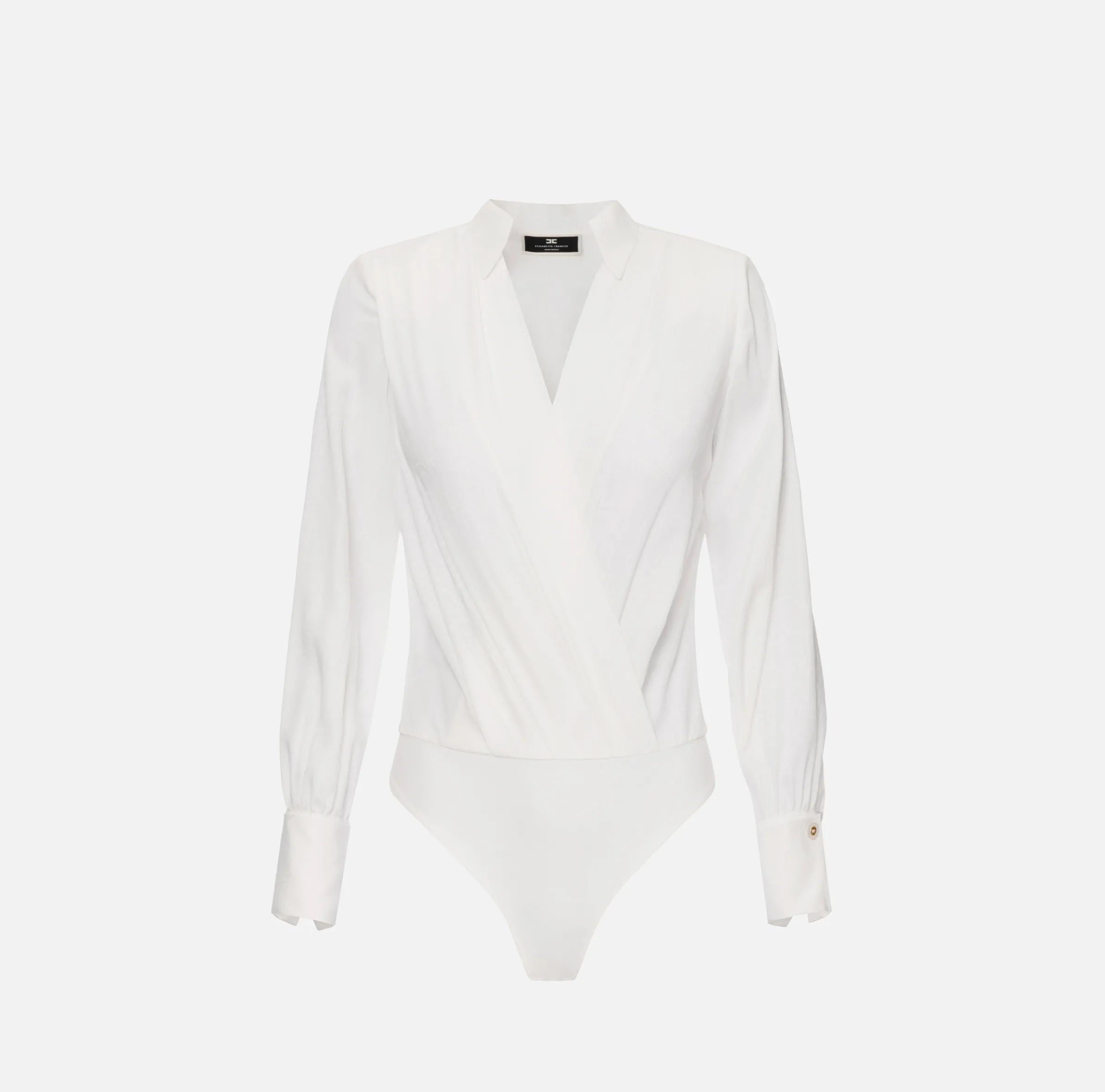 Camicia body in georgette jacquard lettering