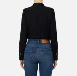Camicia body in georgette e raso con zip