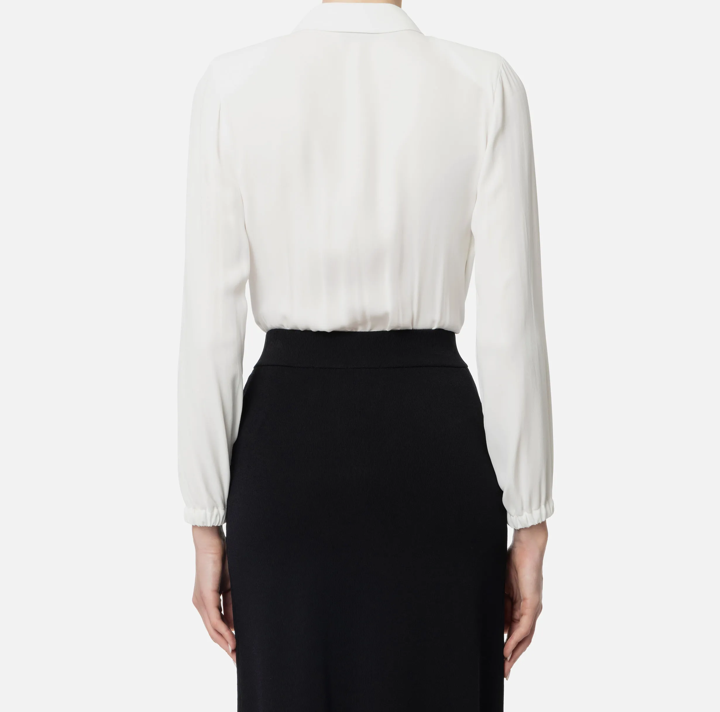 Camicia body in georgette con scollo incrociato