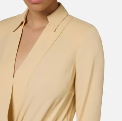 Camicia body in georgette con scollo incrociato