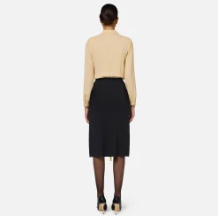Camicia body in georgette con scollo incrociato