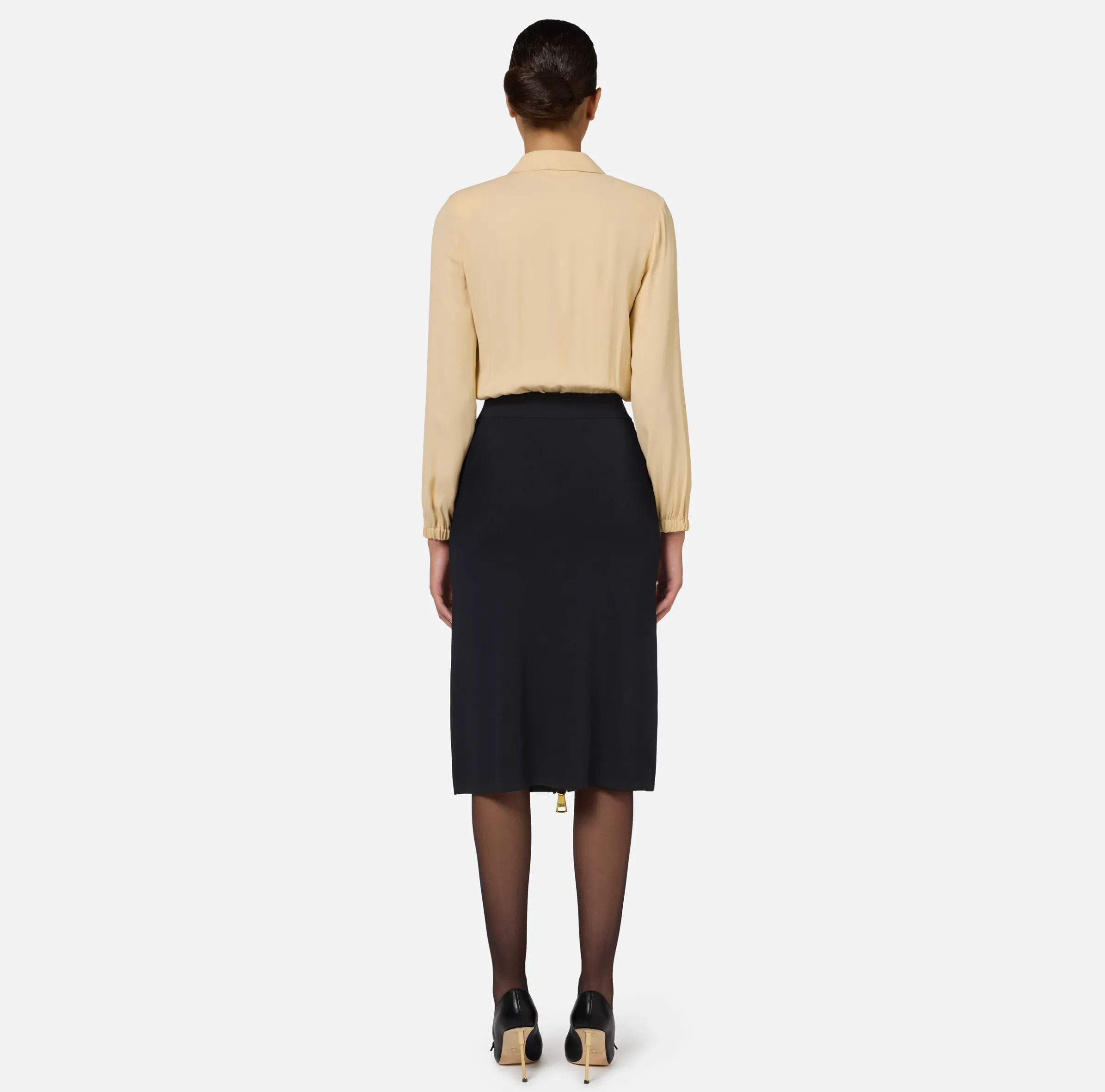 Camicia body in georgette con scollo incrociato