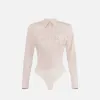 Camicia body in popeline stretch con cut-out