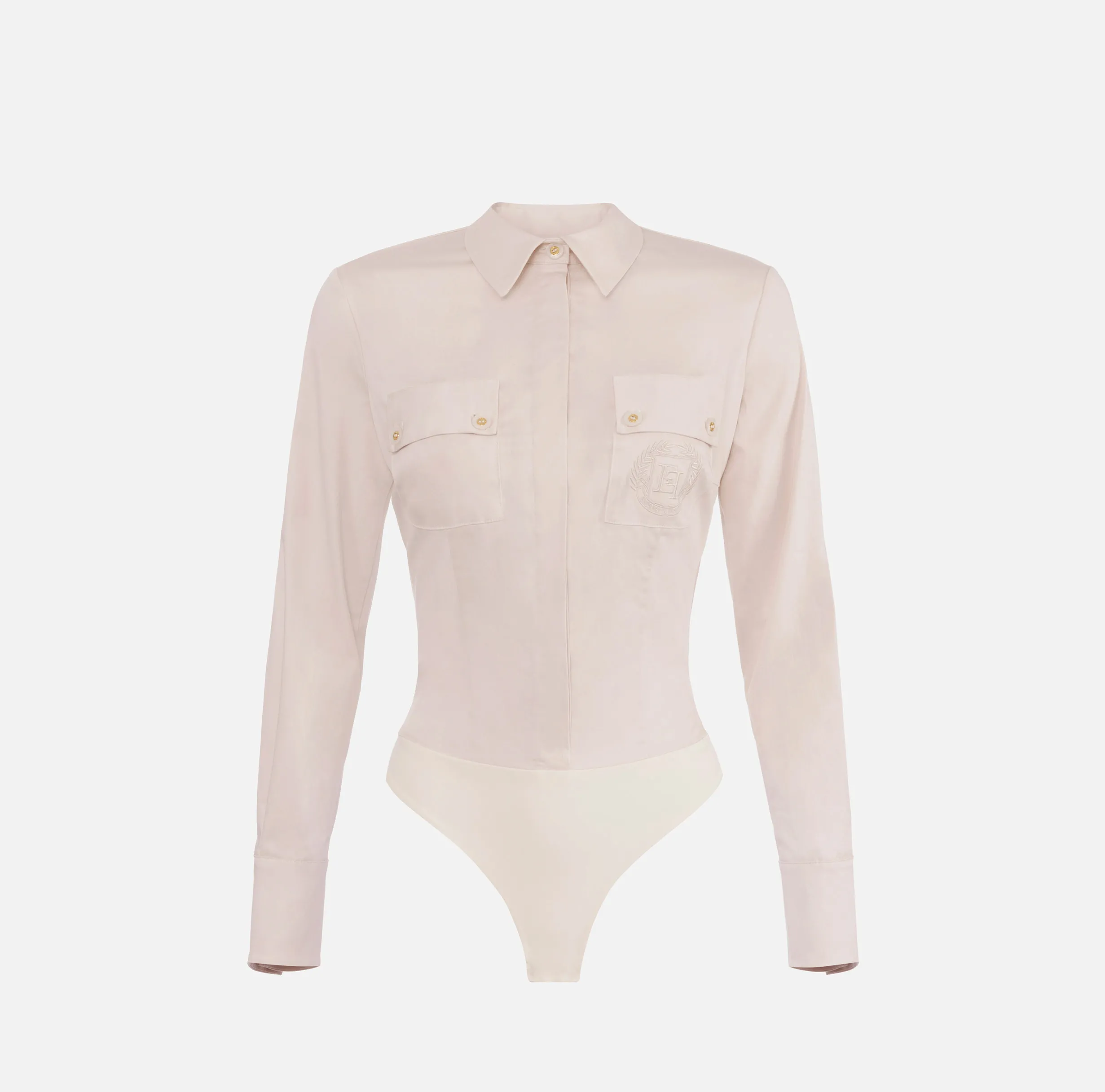 Camicia body in popeline stretch con cut-out