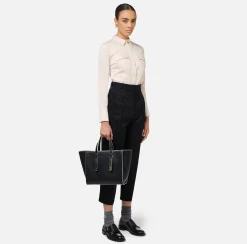 Camicia body in popeline stretch con cut-out