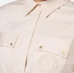 Camicia body in popeline stretch con cut-out