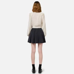 Camicia cropped in georgette stampa rombo con foulard