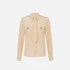 Camicia dritta in nylon tecnico con cravatta
