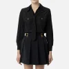 Camicia dritta in nylon tecnico con cravatta