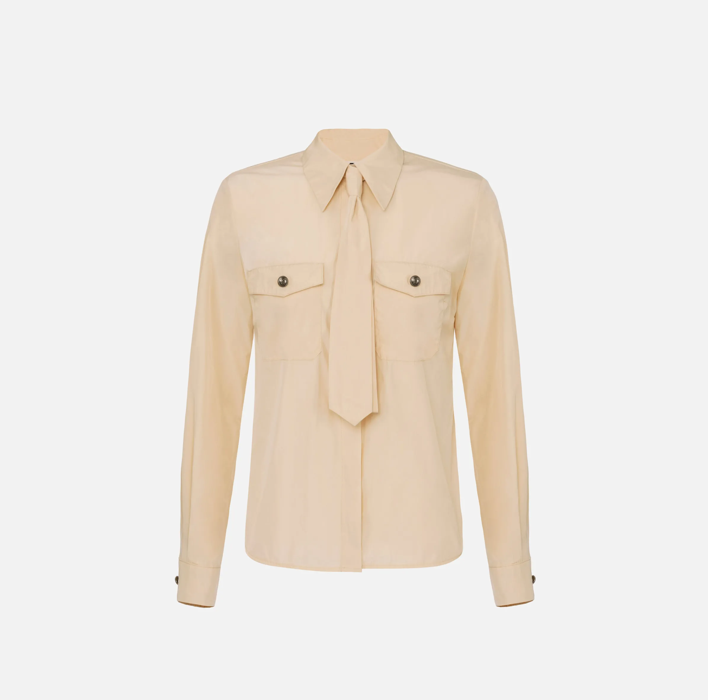 Camicia dritta in nylon tecnico con cravatta