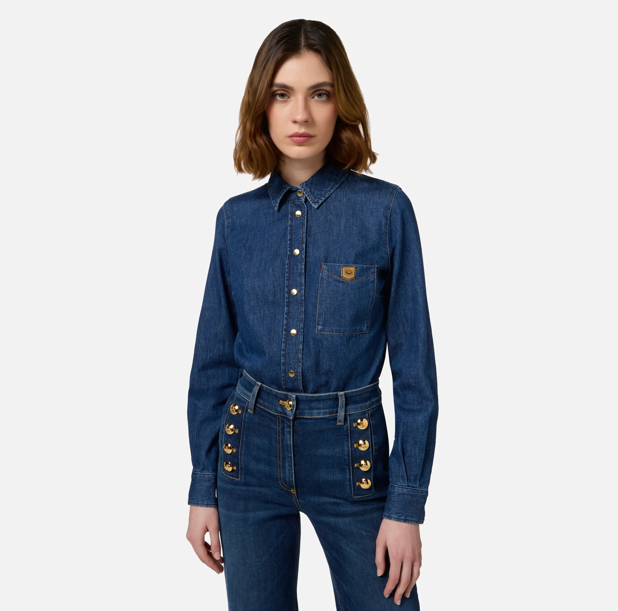Camicia in denim con taschino