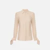Camicia in georgette con polsi ricamati