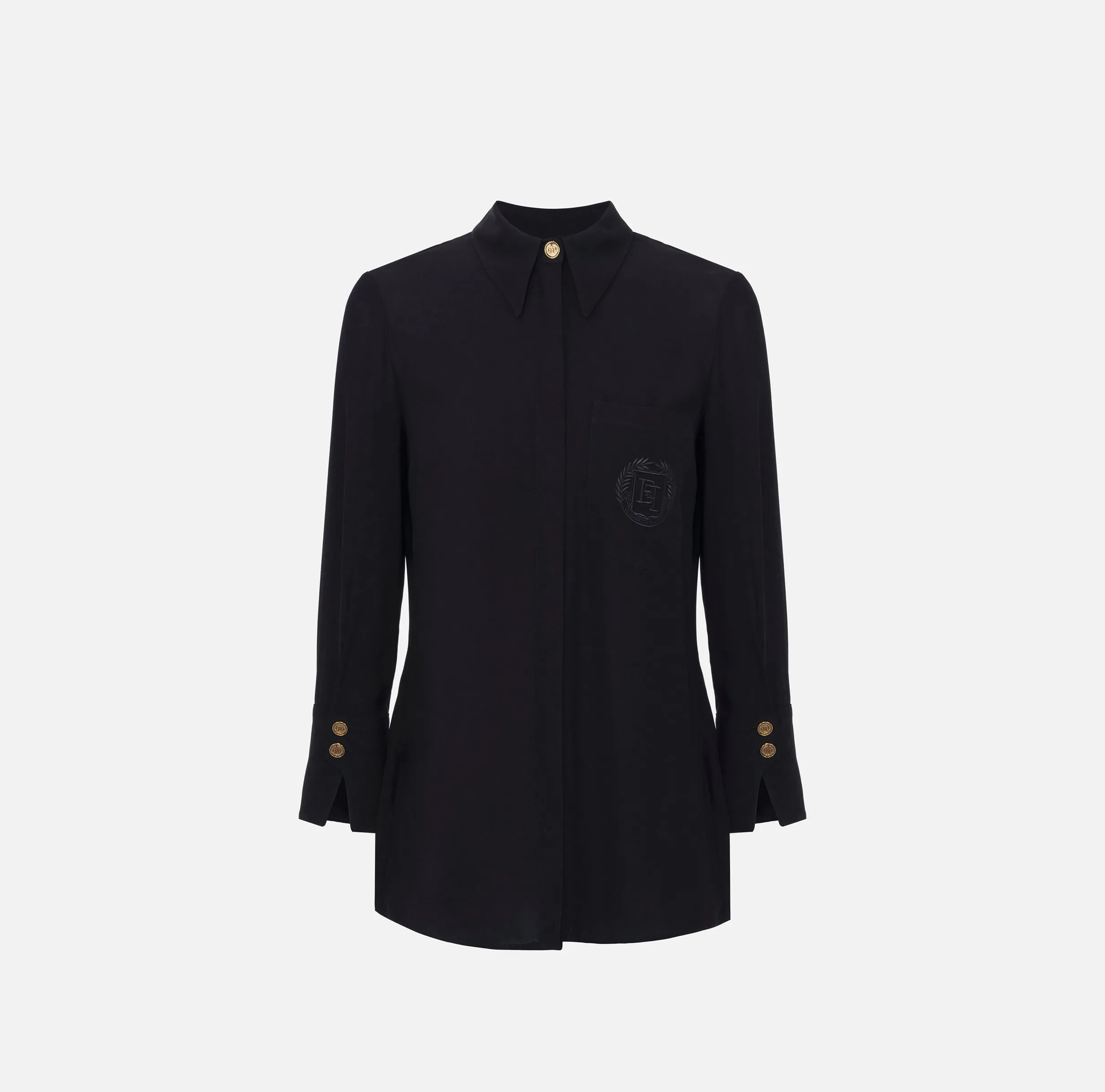 Camicia in georgette con patch logo