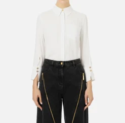 Camicia in georgette con patch logo
