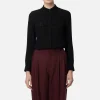 Camicia in georgette con patte ricamate