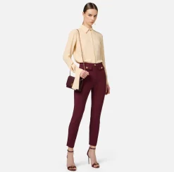 Camicia in georgette con polsi ricamati