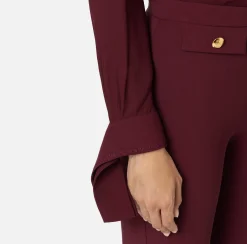 Camicia in georgette con polsi ricamati