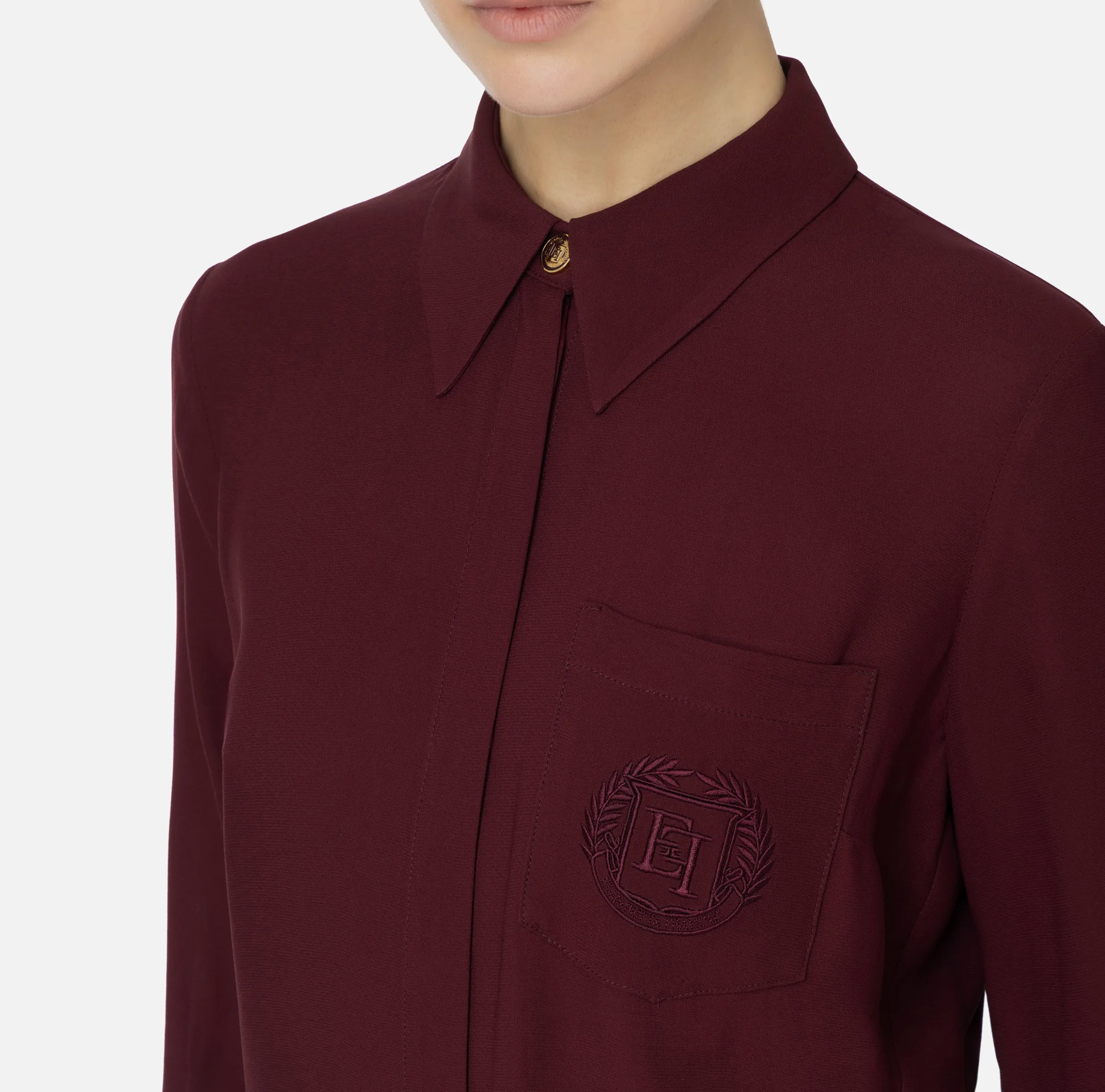 Camicia in georgette con patch logo