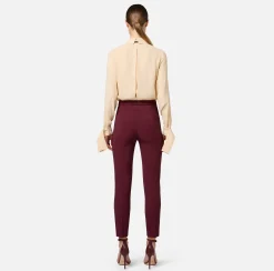 Camicia in georgette con polsi ricamati