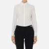 Camicia in georgette jacquard lettering