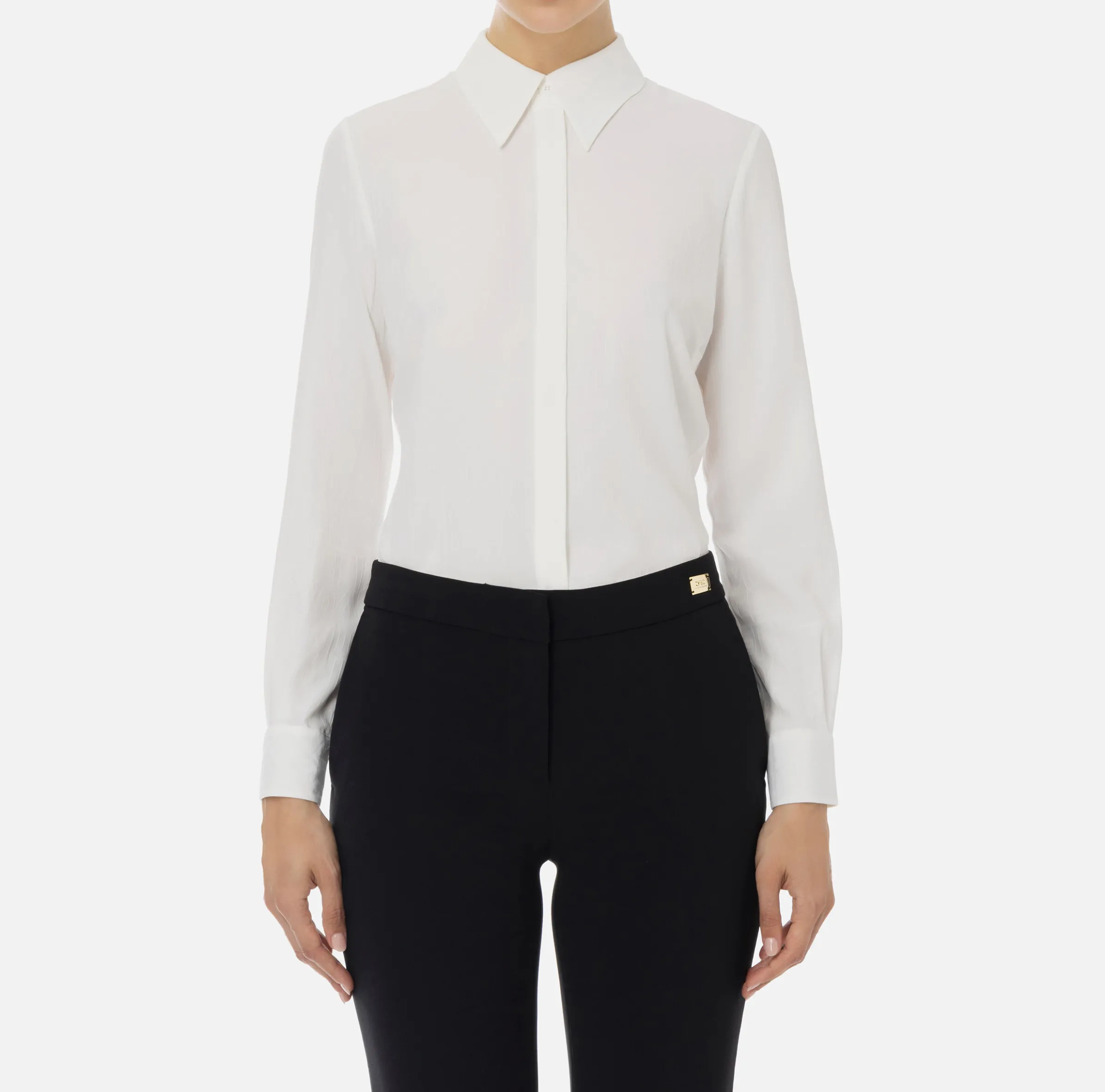 Camicia in georgette jacquard lettering
