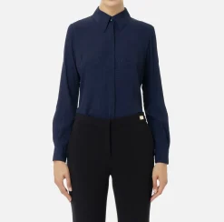 Camicia in georgette jacquard lettering