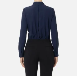 Camicia in georgette jacquard lettering