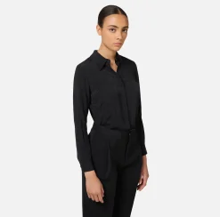 Camicia in georgette jacquard lettering