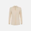 Camicia in georgette stretch con fiocco