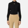 Camicia in georgette stretch con fiocco