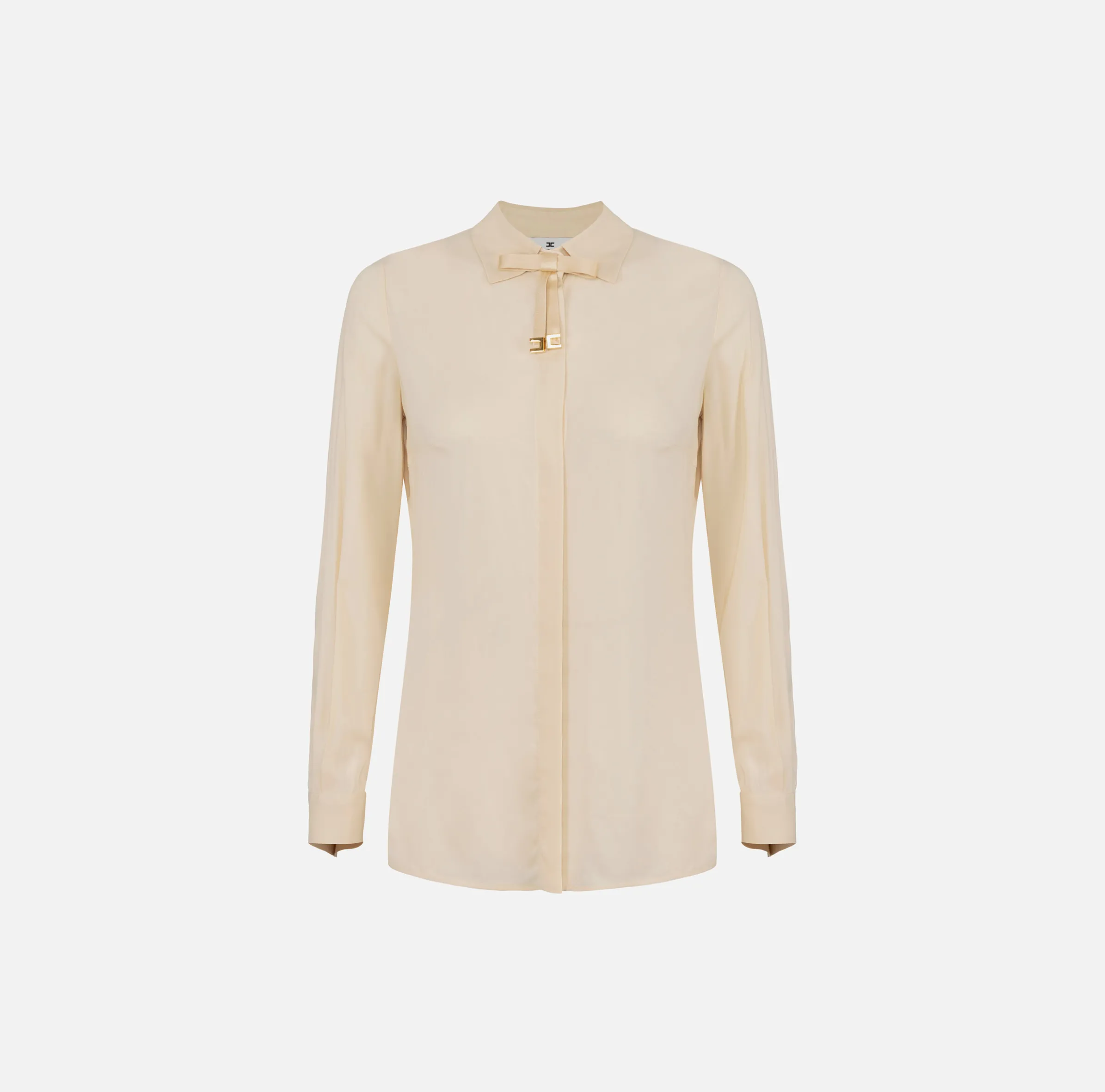 Camicia in georgette stretch con fiocco