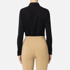 Camicia in georgette stretch con fiocco