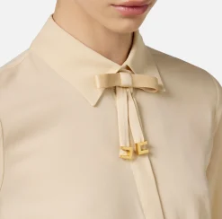 Camicia in georgette stretch con fiocco