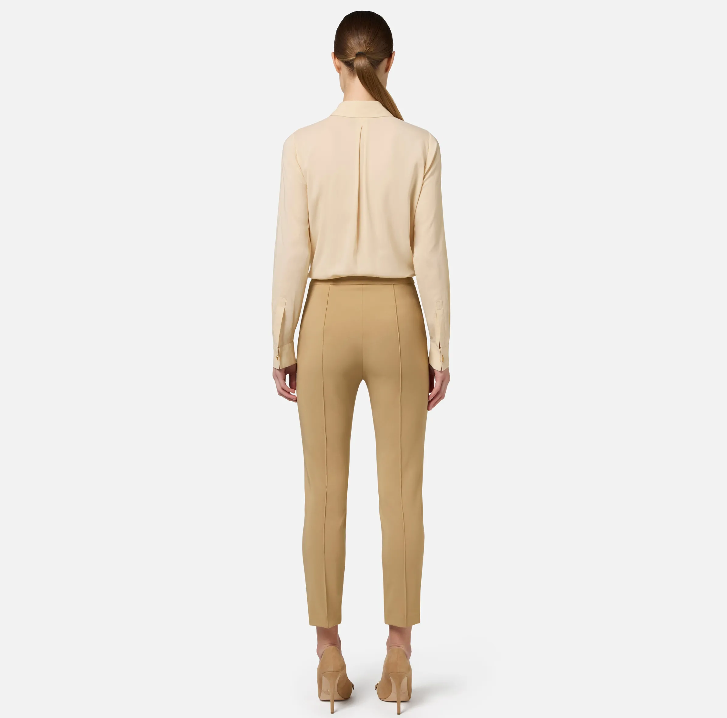 Camicia in georgette stretch con fiocco