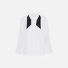 Camicia in popeline con cravattino in contrasto
