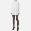 Camicia in popeline con etichetta in organza ricamata