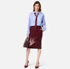 Camicia in popeline con etichetta logo