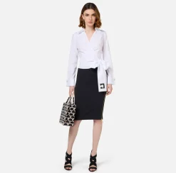 Camicia in popeline con fusciacca ricamata