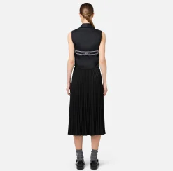 Camicia smanicata in popeline con elastici logati