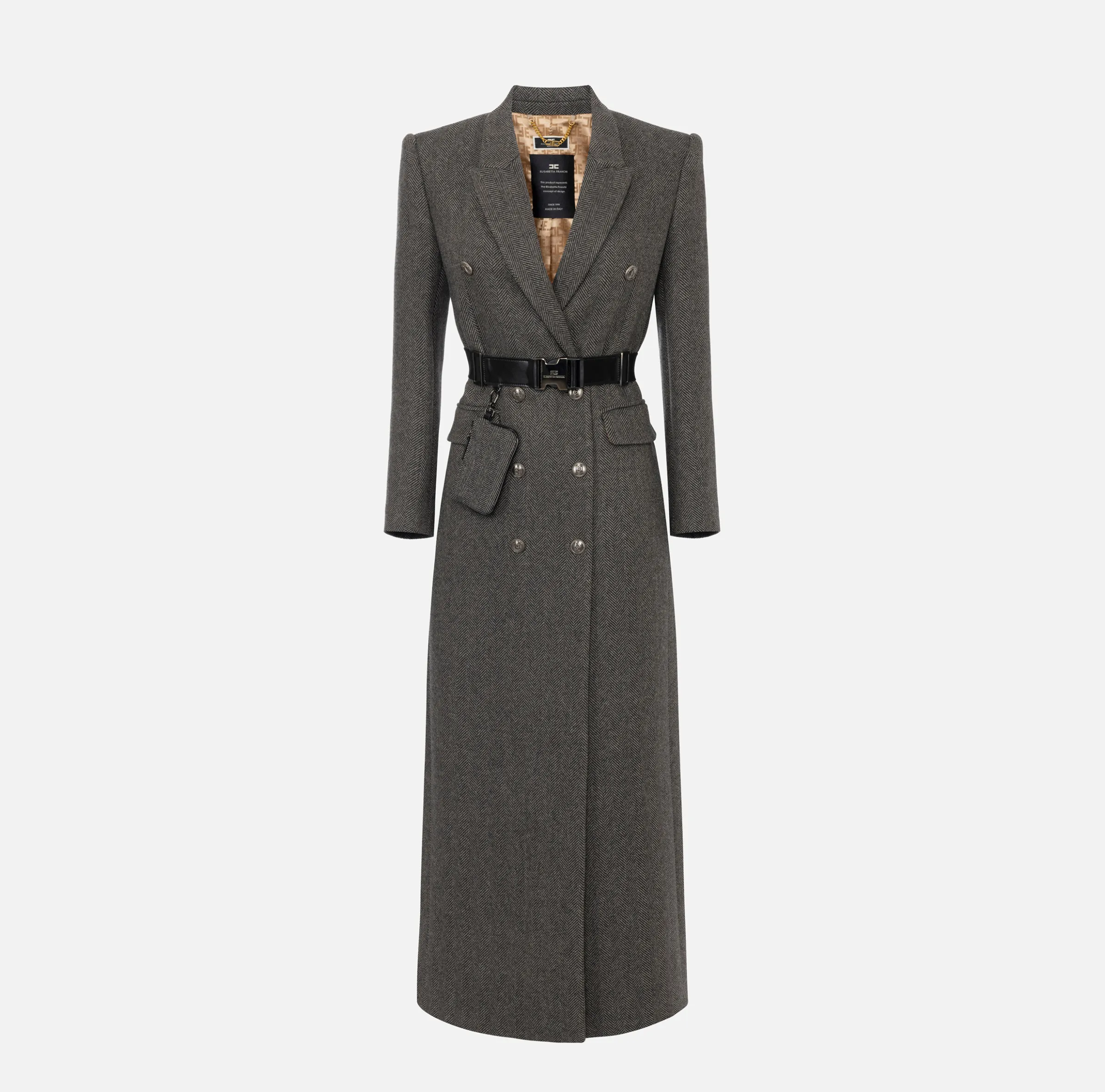 Cappotto doppiopetto con cintura utility