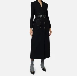Cappotto doppiopetto con cintura utility