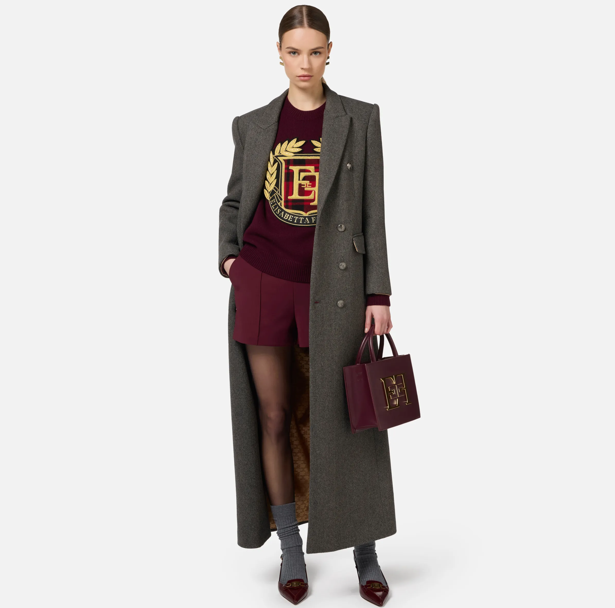 Cappotto doppiopetto con cintura utility