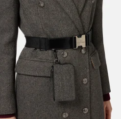 Cappotto doppiopetto con cintura utility